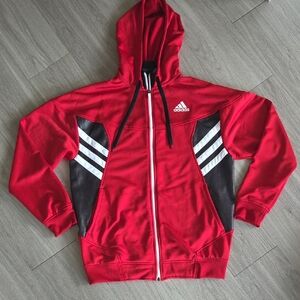Adidas Red Zip Up Hoodie. Size Medium.